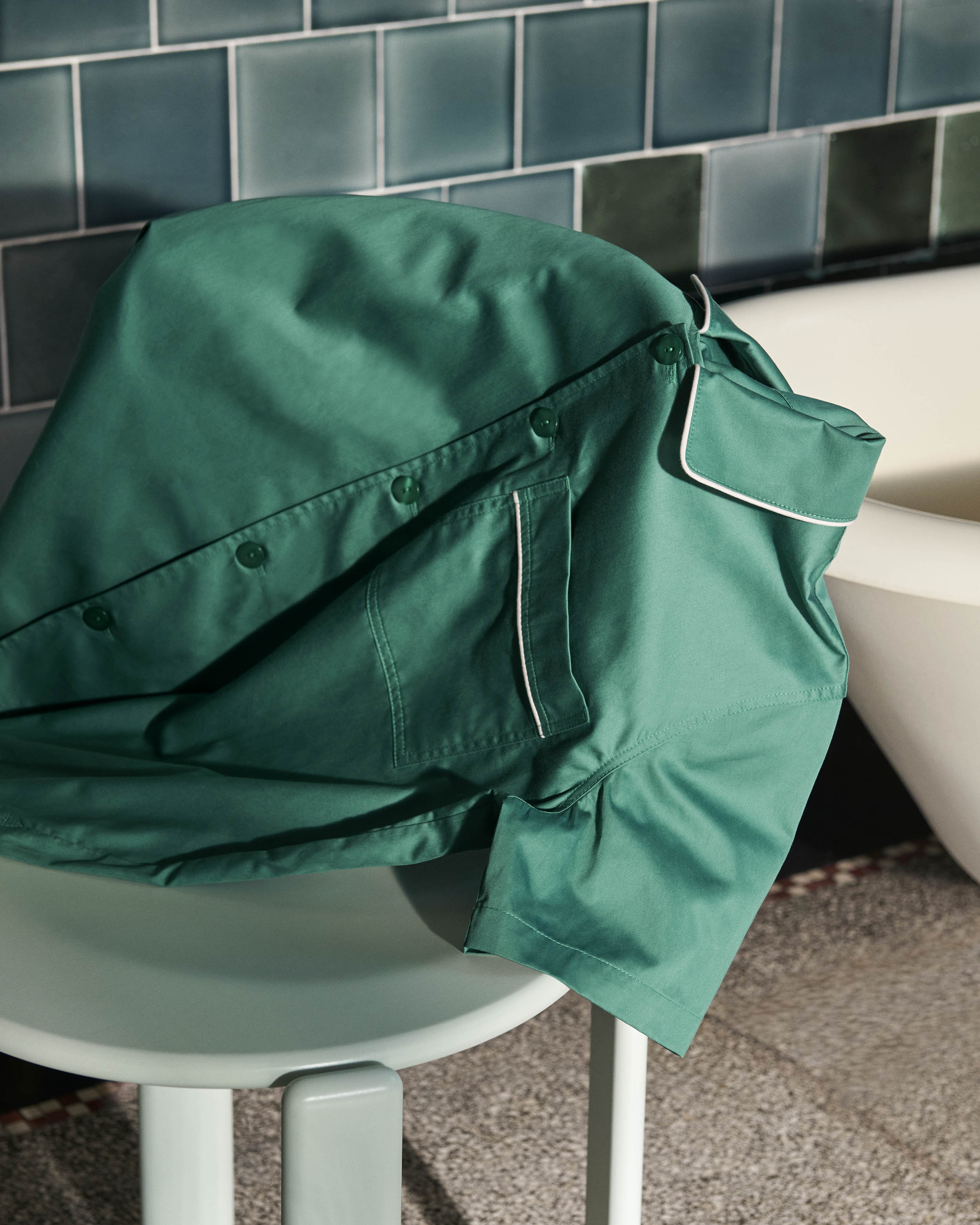 Pijama Outline Camasa cu maneca scurta - Emerald Green