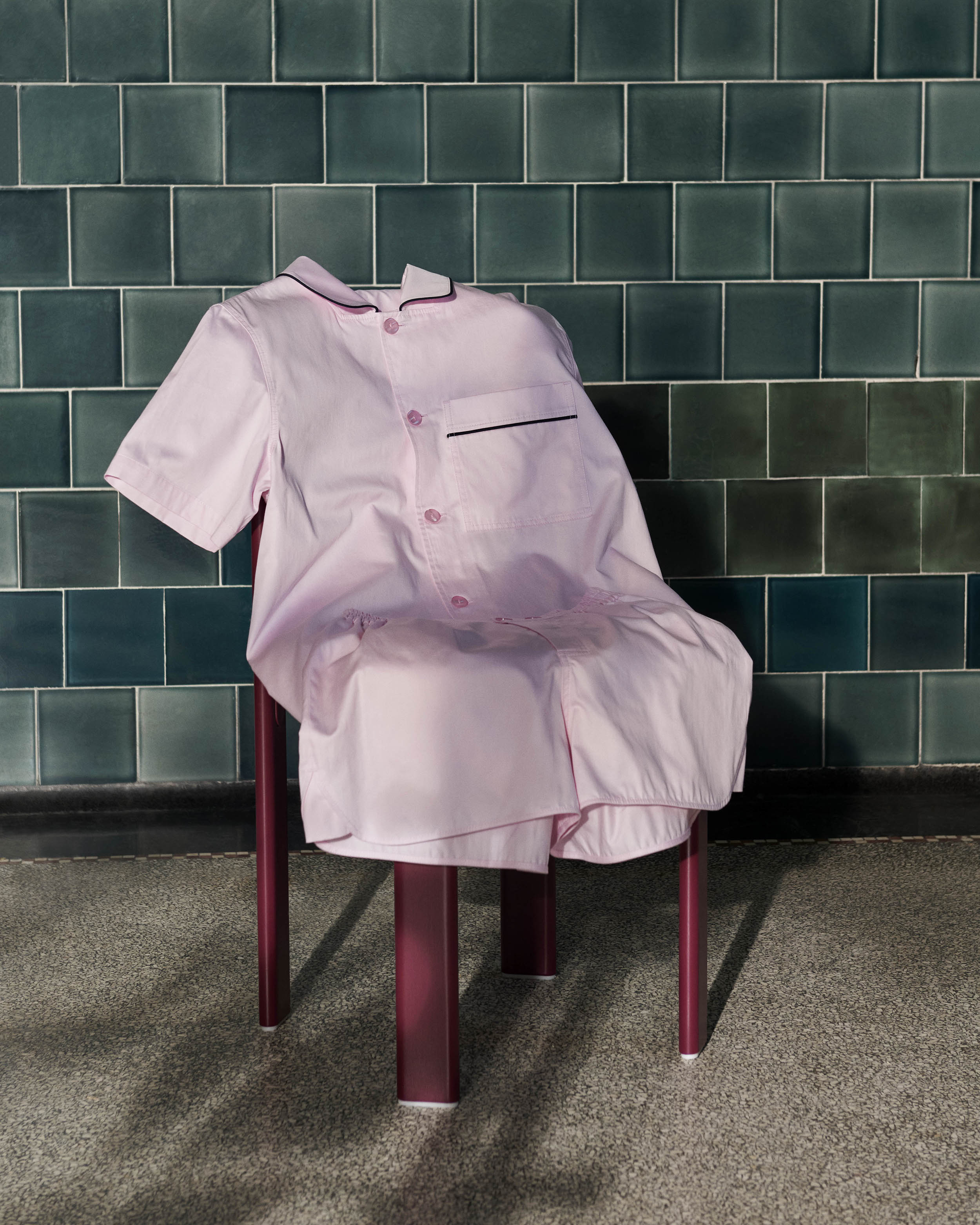 Pijama Outline Pantaloni Scurti - Soft Pink