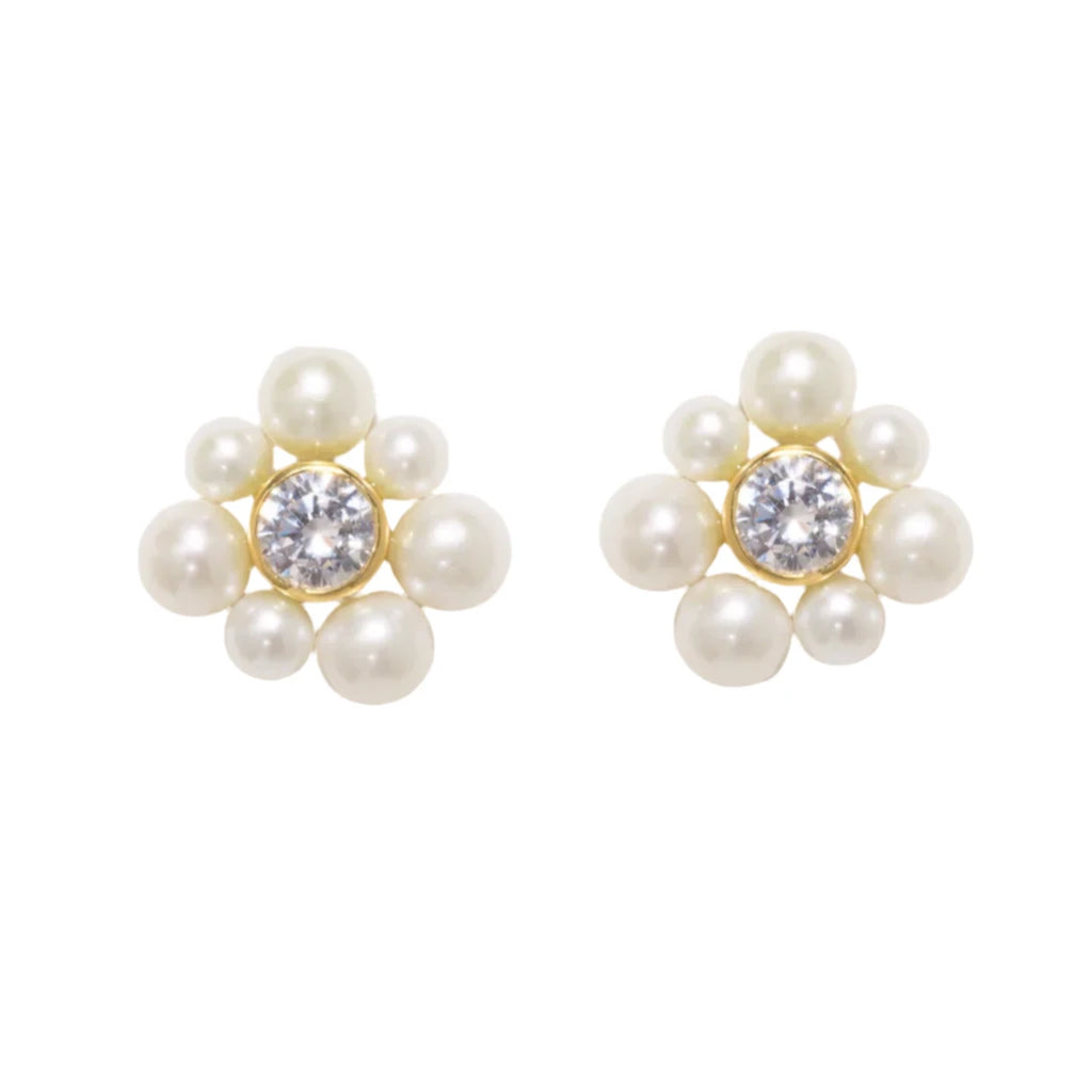 Luck Dries Up Pearl and Zirconia Recycled Gold Vermeil Earrings