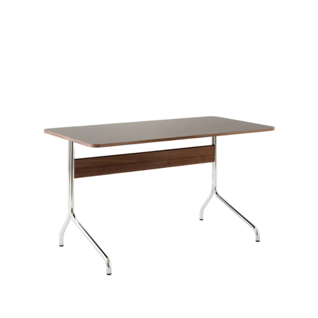 Pavilion Desk AV16 - Charcoal Linoleum & Lacquered walnut
