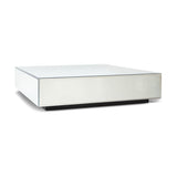 Mirror block coffee table clear, 90x90cm