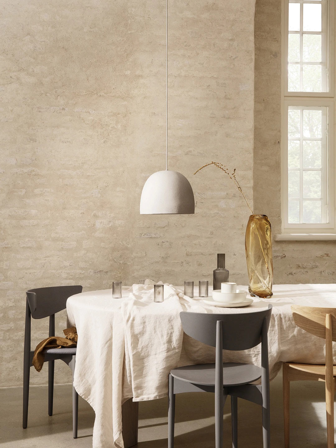 Scaun de dining Herman Wood - Gri
