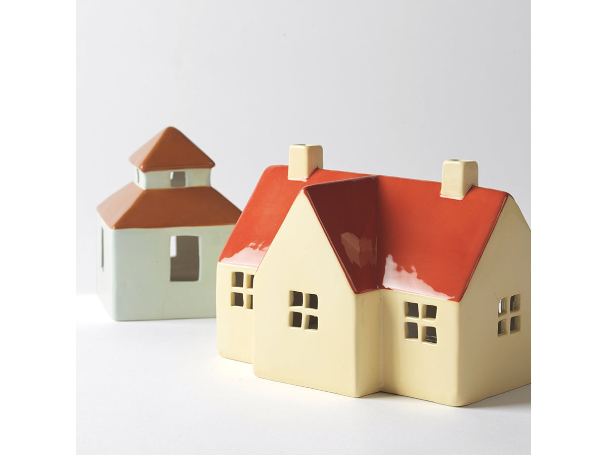 Ornament House Bo Ceramic - Light Yellow / Pumkin Orange