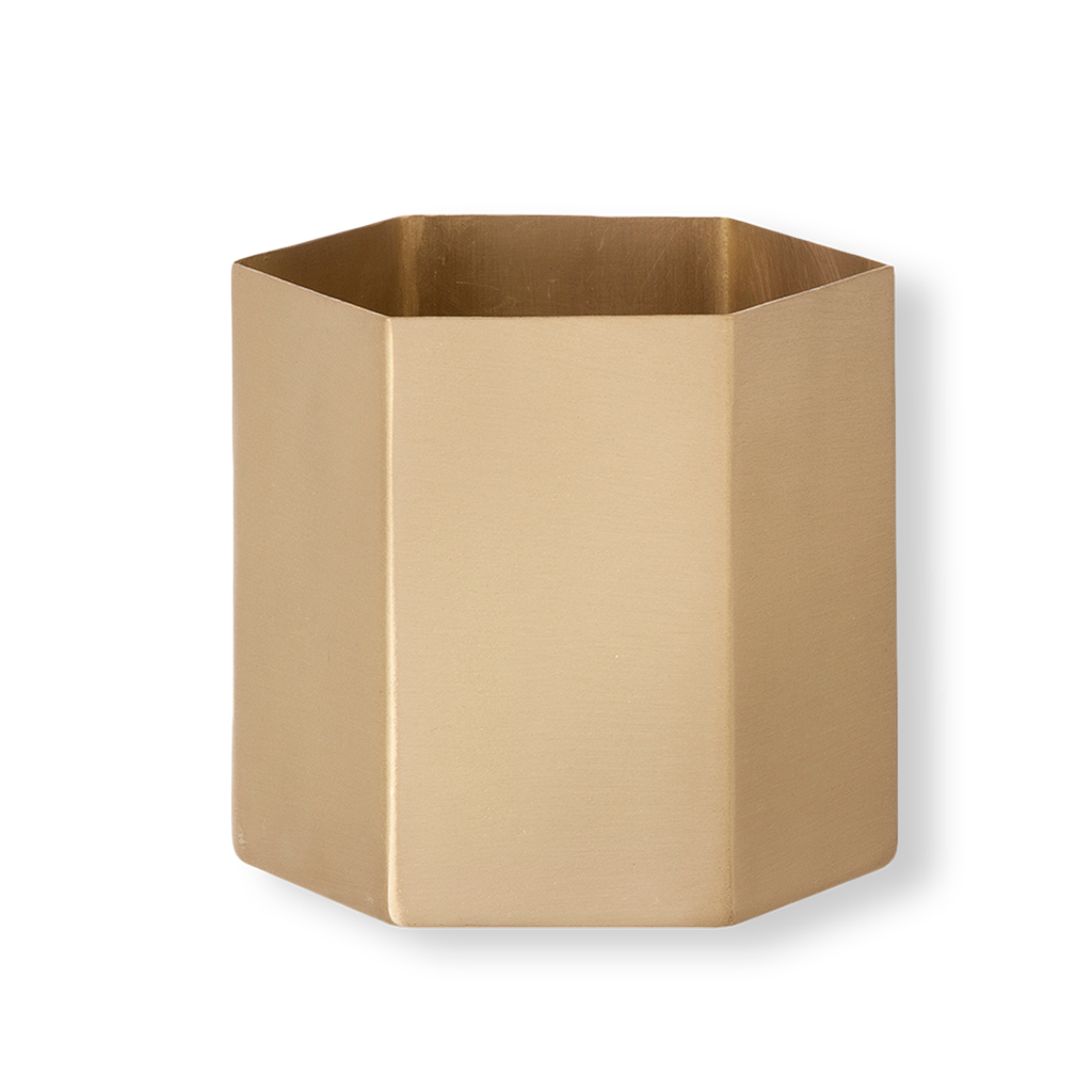 Hexagon Pot - Brass