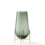 Échasse Vase Small - Brass, Green smoked glass
