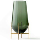 Échasse Vase Large - Brass, Green smoked glass