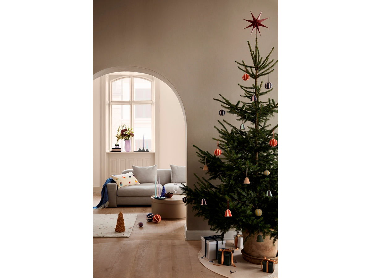 Ornament Bell Stripe Pulp Cotton - Pumkin Orange