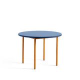 Two-Colour Round Dining Table - Ochre, Blue
