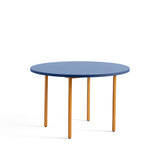 Two-Colour Round Dining Table - Ochre, Blue