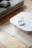 Fly Lounge Table SC4, Small - White Oiled Oak w. honed Bianco Carrara marble