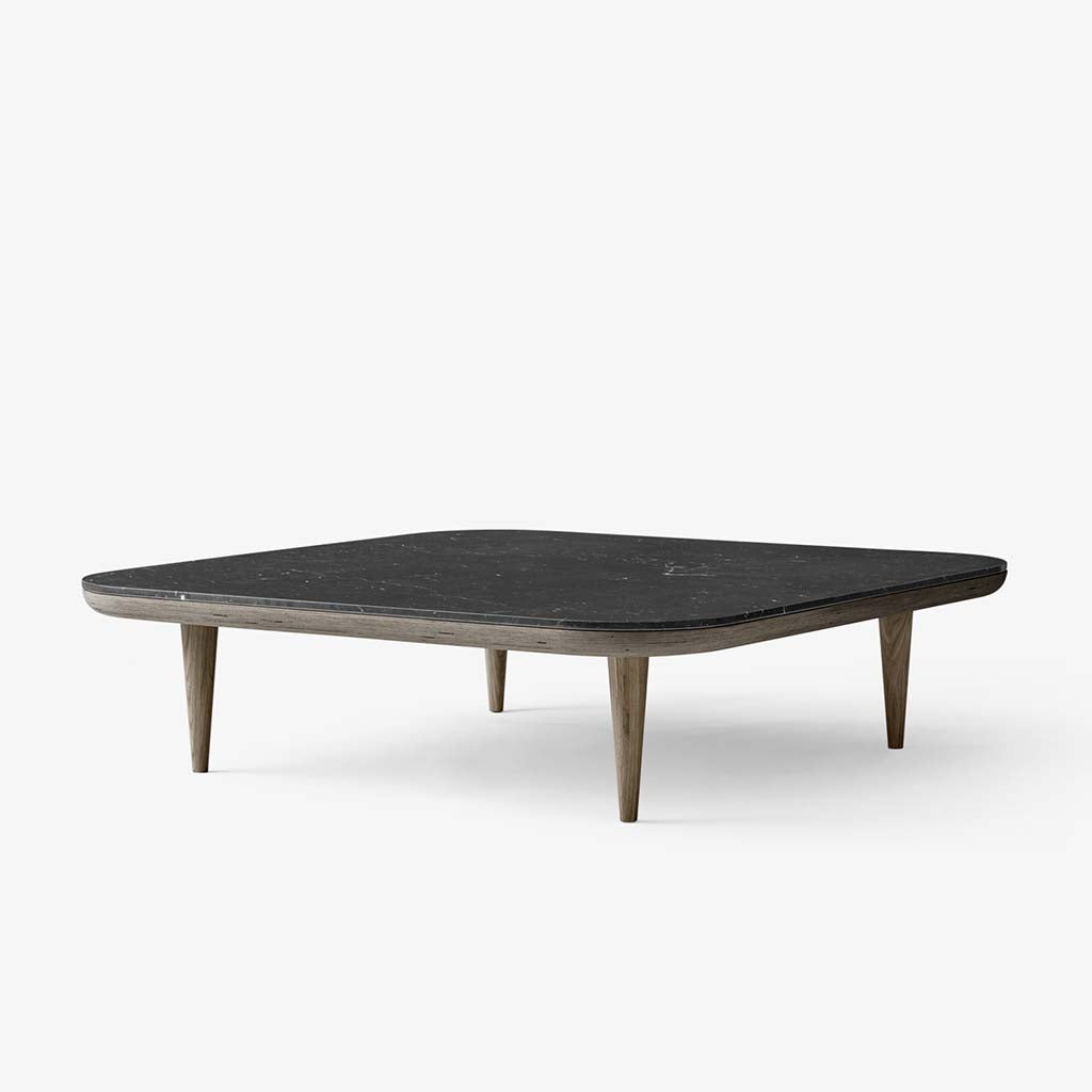 Fly Lounge Table SC11, Large - Smoked Oiled Oak w. honed Nero Marquina marble