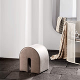 Curved Pouf | Light Brown Leather