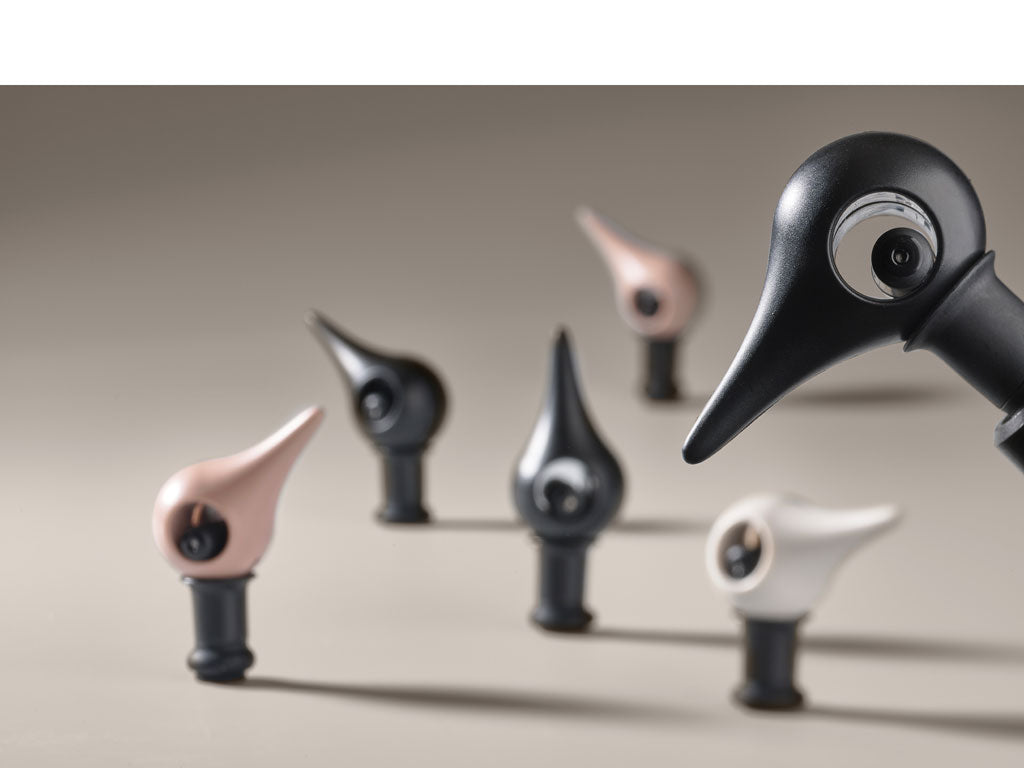 Dop pentru sticle de vin Rocks - Bird, Negru