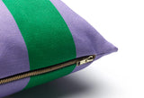 Stripes cushion L green/purple
